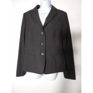 Brooks Brothers Milano Fit Womens 14 Blazer Coat Gray Wool Business Office